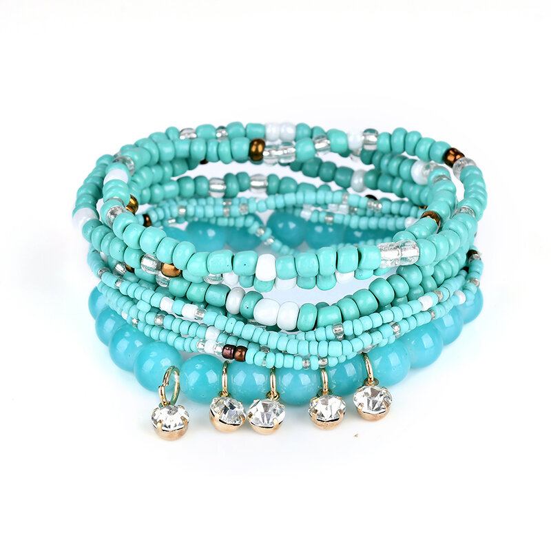 Bohemian Charming Armbånd Beads Rhinestone Flerlagsarmbånd Til Kvinder