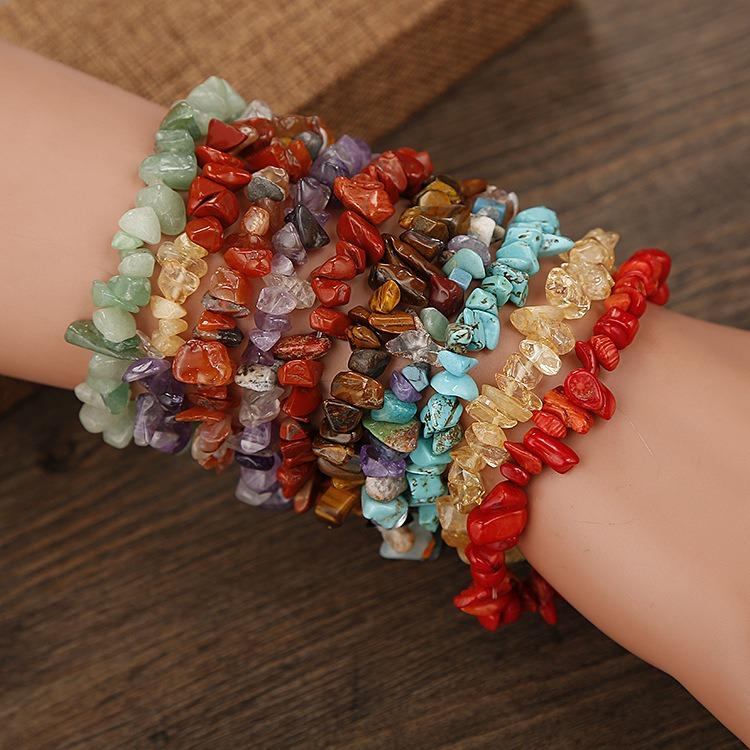 Bohemian Natural Crystal Gravel Armbånd Retro Style Wish Crystal Armbånd Til Kvinder