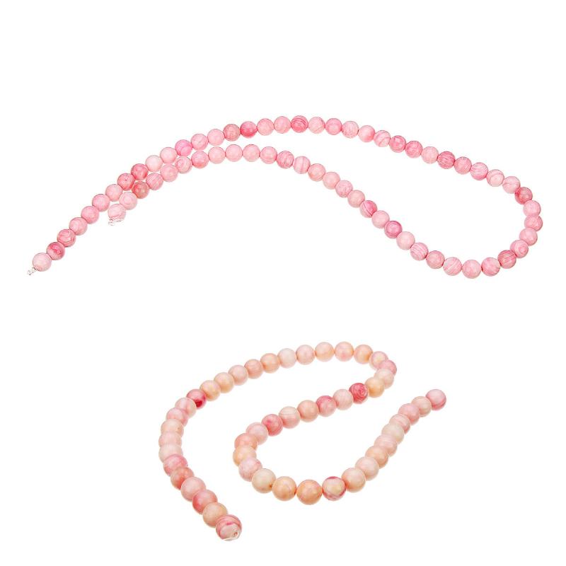 Håndlavet Naturel Pink Queen Conch Shells Runde Perler Stretch Armbånd