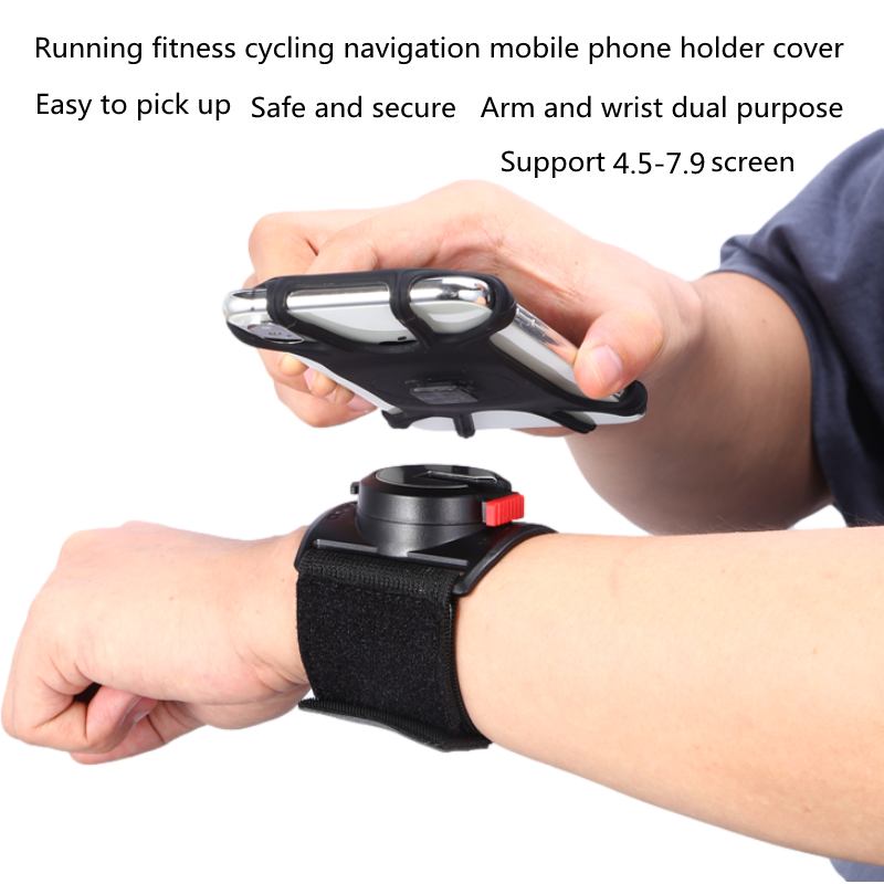 Løb Mobiltelefon Arm Taske Demontering Sports Arm Cover Udendørs Ridning Mobiltelefon Roterende Armbånd