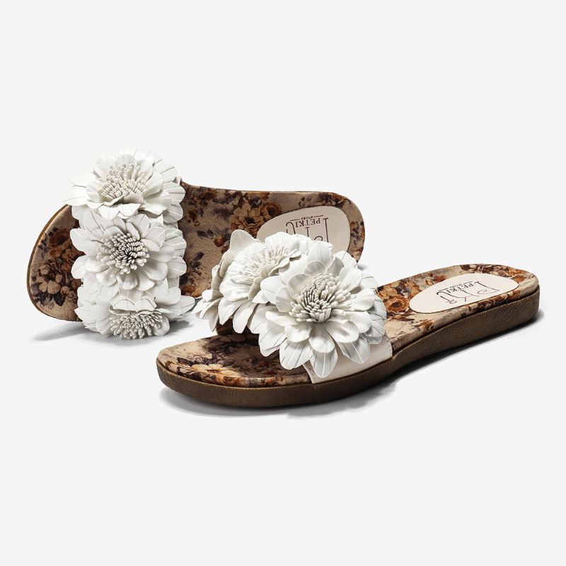 Dame Blomster Decor Åbnet Toe Comfy Slide Sandaler