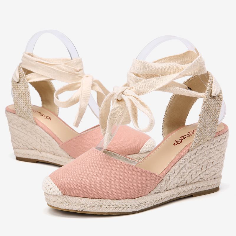 Dame Espadrilles Strappy Casual Summer Wedge Sandaler