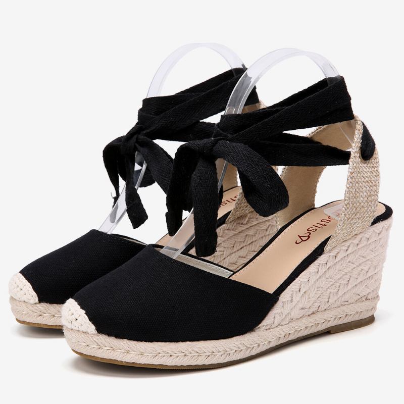 Dame Espadrilles Strappy Casual Summer Wedge Sandaler