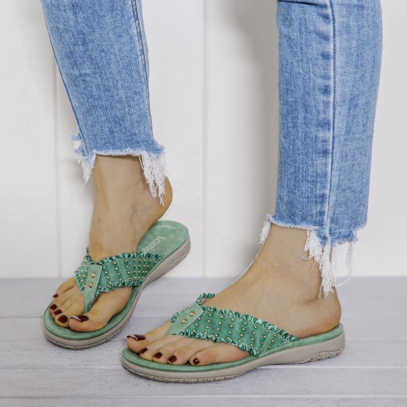 Dame Flæsede Flip Flops Casual Sandaler