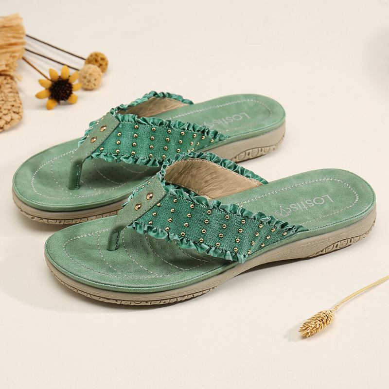 Dame Flæsede Flip Flops Casual Sandaler