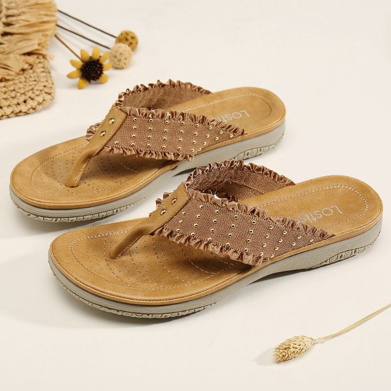 Dame Flæsede Flip Flops Casual Sandaler