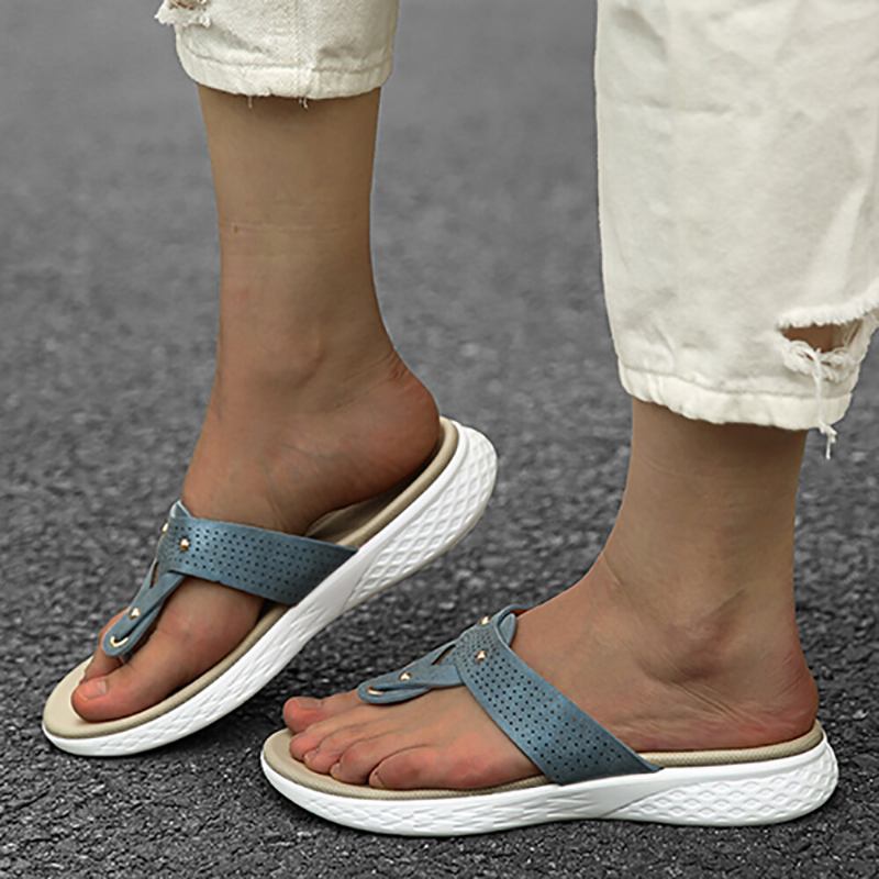 Dame Flip Flop Nitte Sommer Strand Casual Flade Sandaler