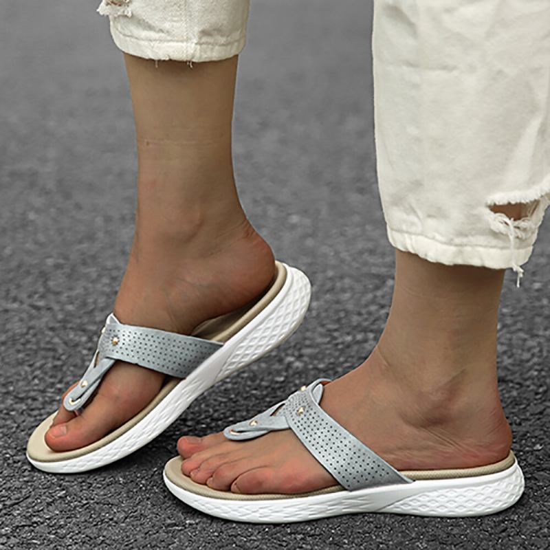 Dame Flip Flop Nitte Sommer Strand Casual Flade Sandaler