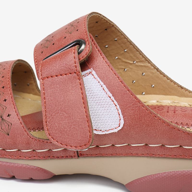 Dame Justerbar Strap Åben Tå Slip On Casual Summer Wedge Sandaler