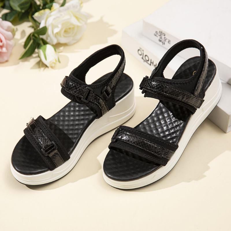 Dame Justerbar Strap Sports Comfy Casual Wedge Sandaler