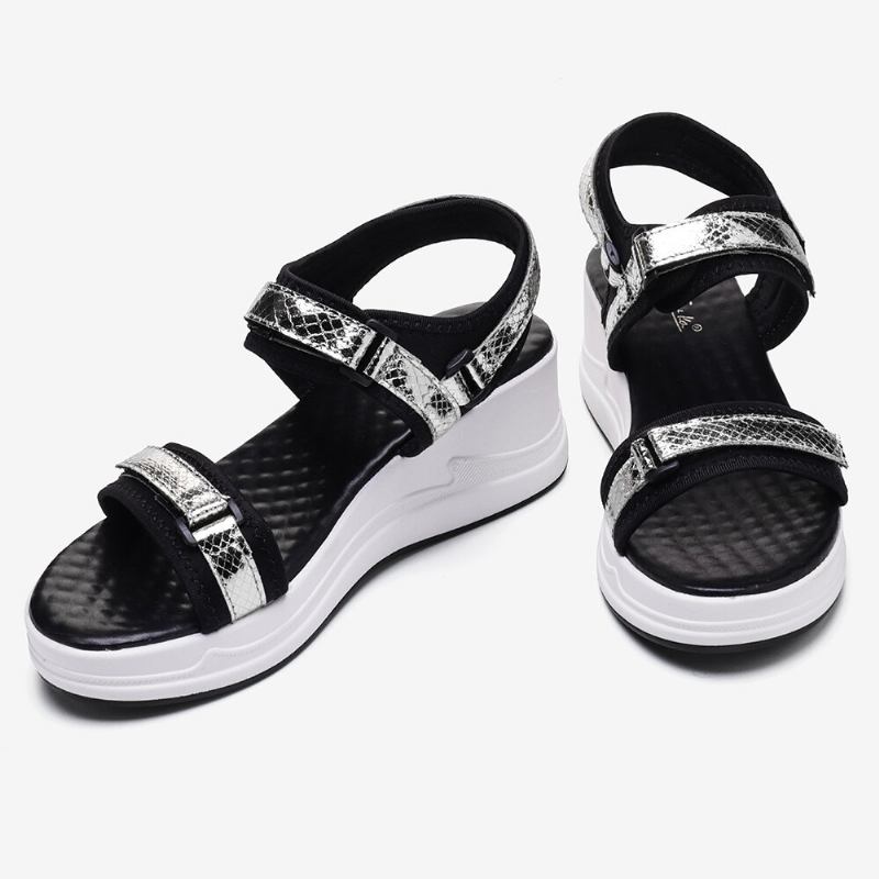 Dame Justerbar Strap Sports Comfy Casual Wedge Sandaler