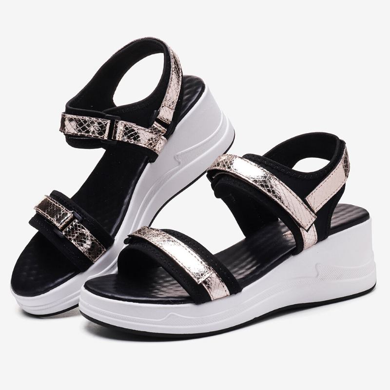 Dame Justerbar Strap Sports Comfy Casual Wedge Sandaler