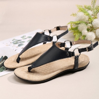 Dame Metal Spænde Flip Flops Casual Flade Slingback Sandaler