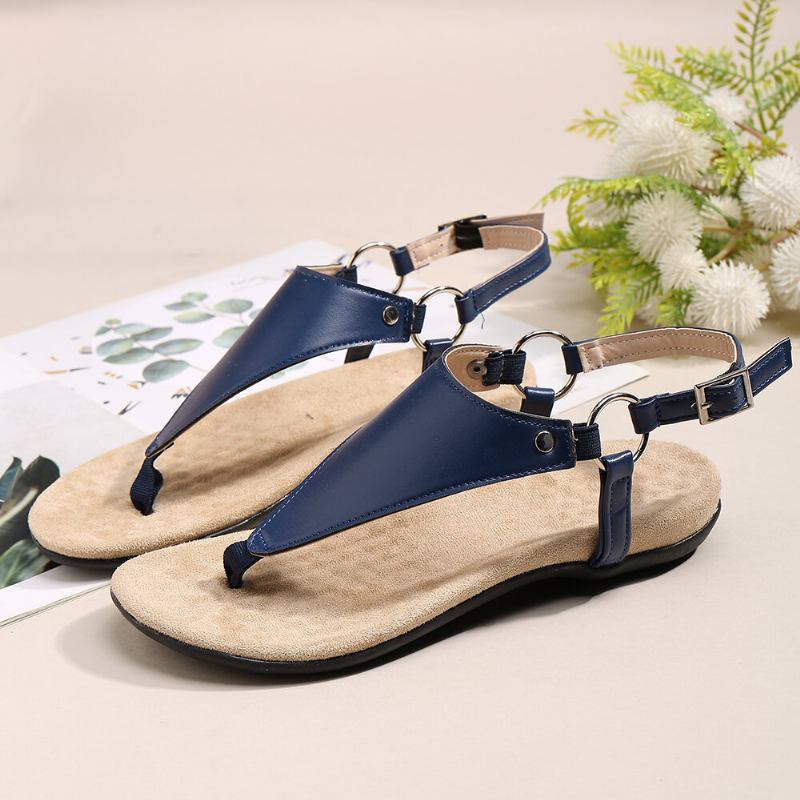 Dame Metal Spænde Flip Flops Casual Flade Slingback Sandaler