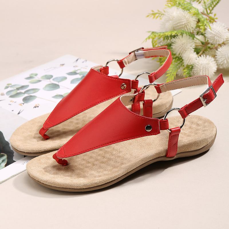 Dame Metal Spænde Flip Flops Casual Flade Slingback Sandaler