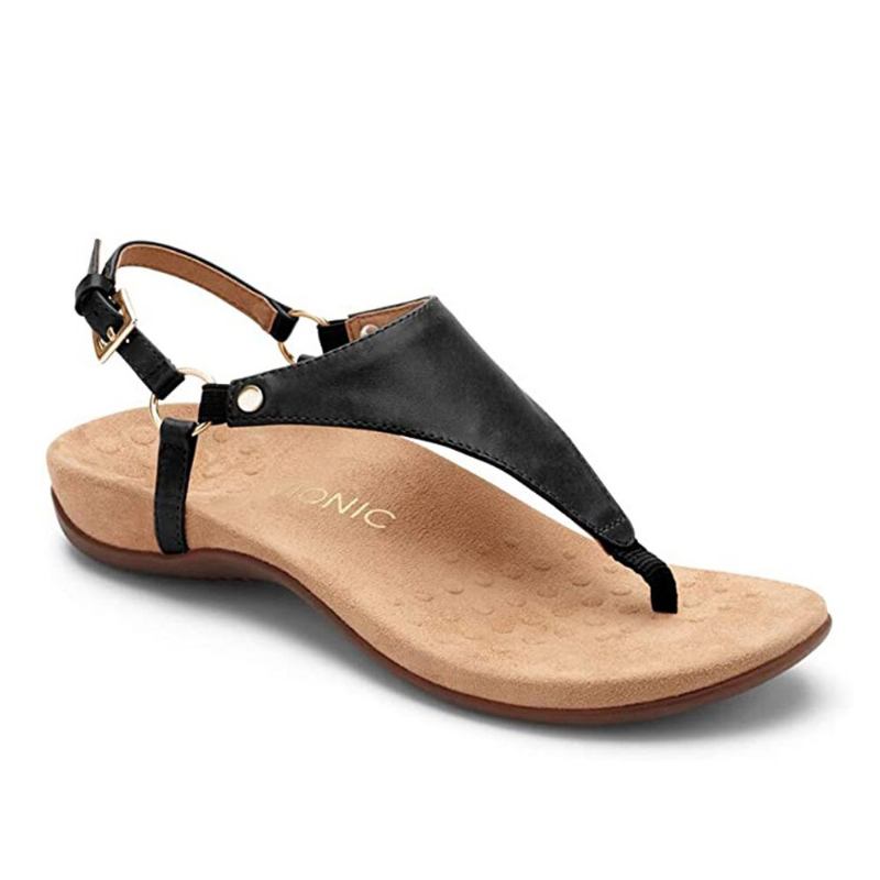 Dame Metal Spænde Flip Flops Casual Flade Slingback Sandaler