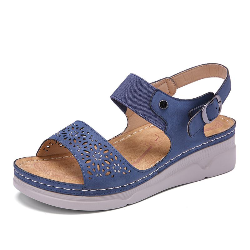 Dame Rhinestone Hule Elastiske Bånd Comfy Casual Sandaler