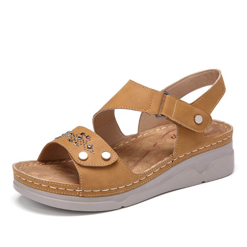 Dame Rhinestone Krogløkke Komfortable Casual Sandaler