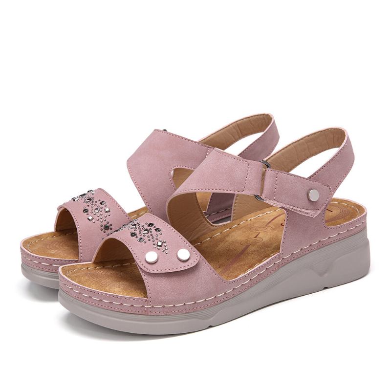 Dame Rhinestone Krogløkke Komfortable Casual Sandaler