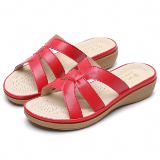 Dameudskæring Åndbar Bærbar Comfy Casual Beach Wedges Sandaler