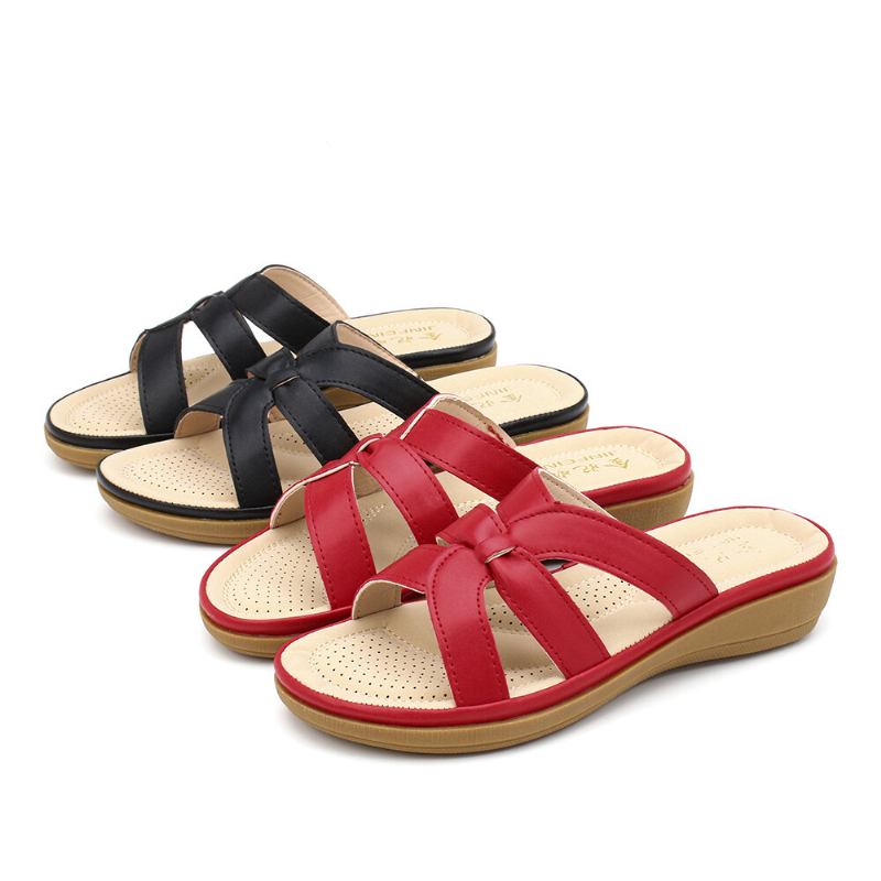 Dameudskæring Åndbar Bærbar Comfy Casual Beach Wedges Sandaler