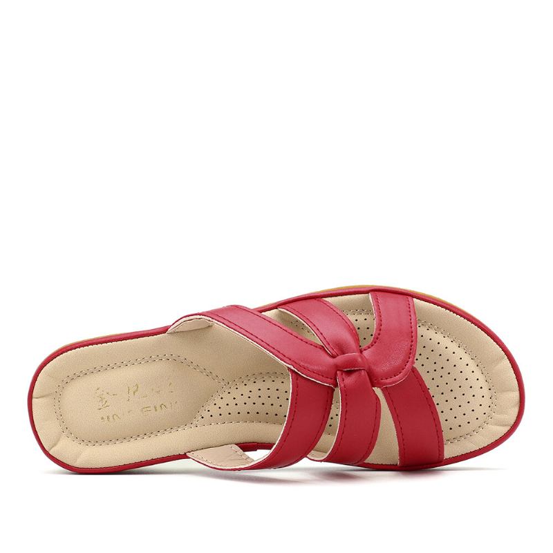 Dameudskæring Åndbar Bærbar Comfy Casual Beach Wedges Sandaler