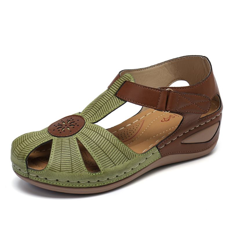 Dameudskæring Åndbar Farvesøm Casual Summer Wedge Sandaler