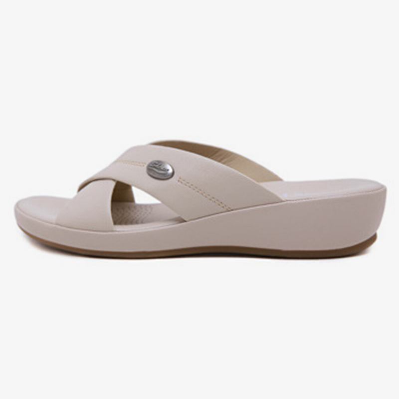 Kvinder Beach Comfy Peep Toe Cross Strap Kiler Hælsandaler