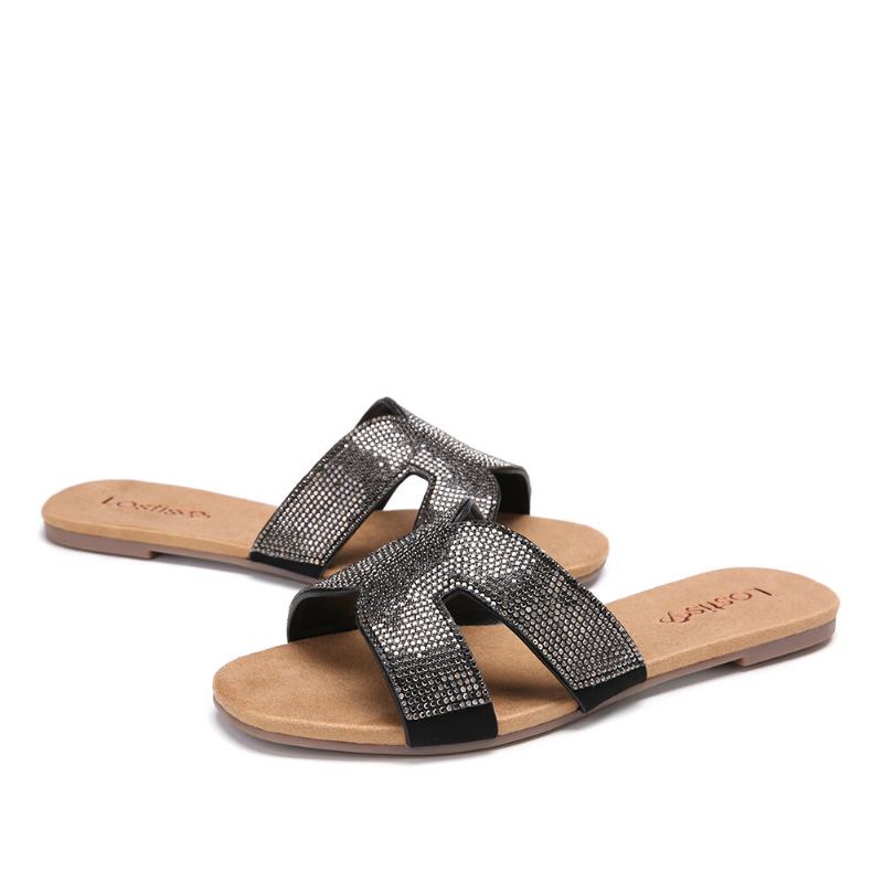 Kvinder Beading Hollow Out Casual Slide Sandaler