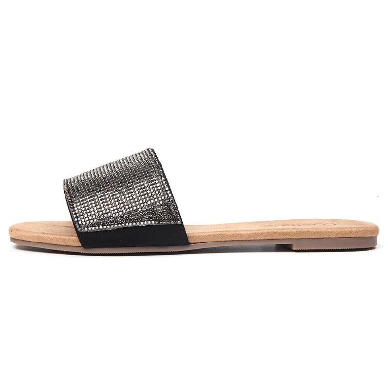 Kvinder Beading Single Band Casual Slide Sandaler