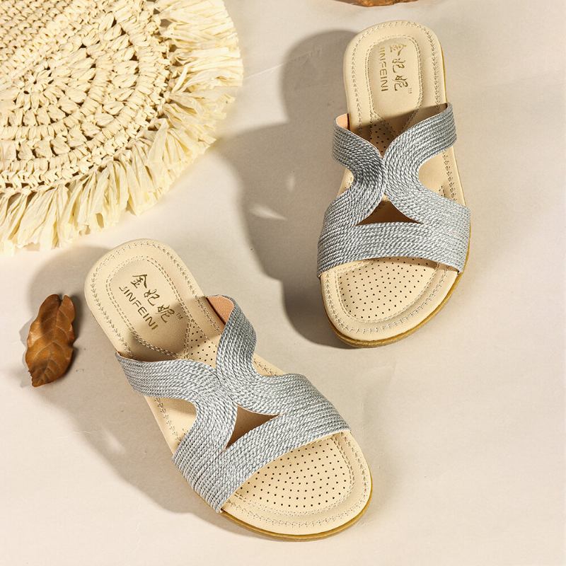 Kvinder Bohemia Weave Cut-out Casual Comfy Wearable Wedges Sandaler