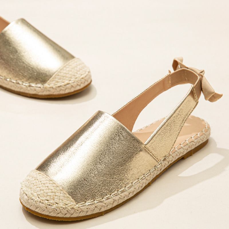 Kvinder Casual Lukket Tå Metallic Komfortable Espadrilles Flade Sandaler