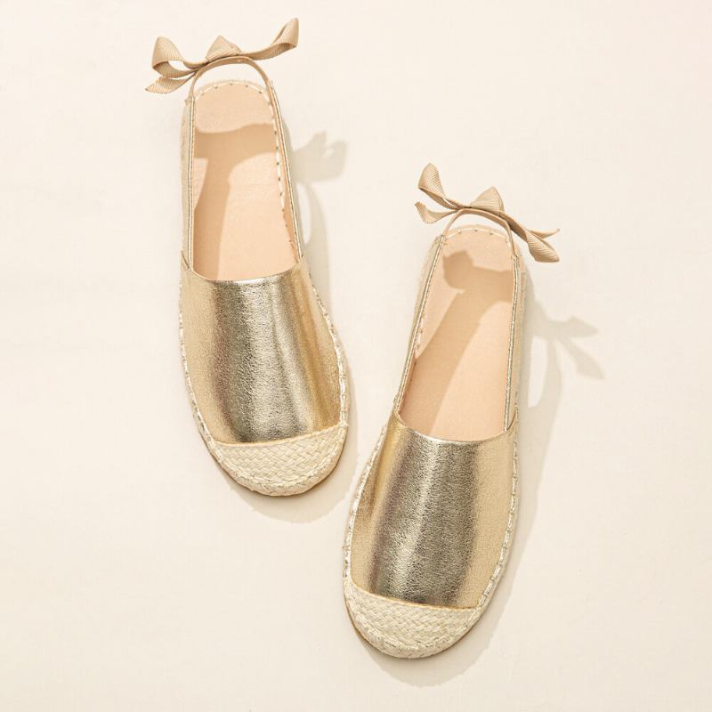 Kvinder Casual Lukket Tå Metallic Komfortable Espadrilles Flade Sandaler