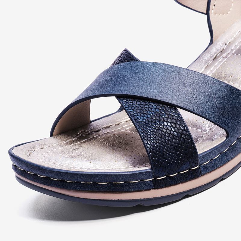 Kvinder Cross Strap Spænde Comfy Casual Wedge Sandaler