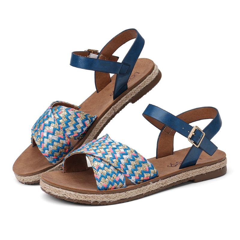 Kvinder Cross Woven Strap Casual Sandaler