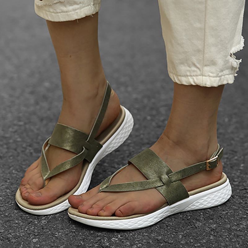 Kvinder Flip Flop Slingback Spænde Blød Sål Casual Flade Sandaler