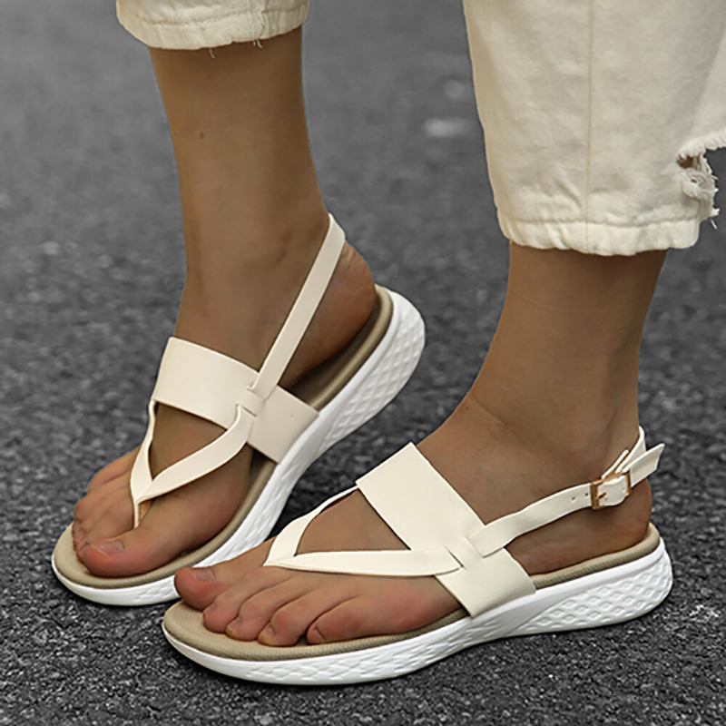 Kvinder Flip Flop Slingback Spænde Blød Sål Casual Flade Sandaler