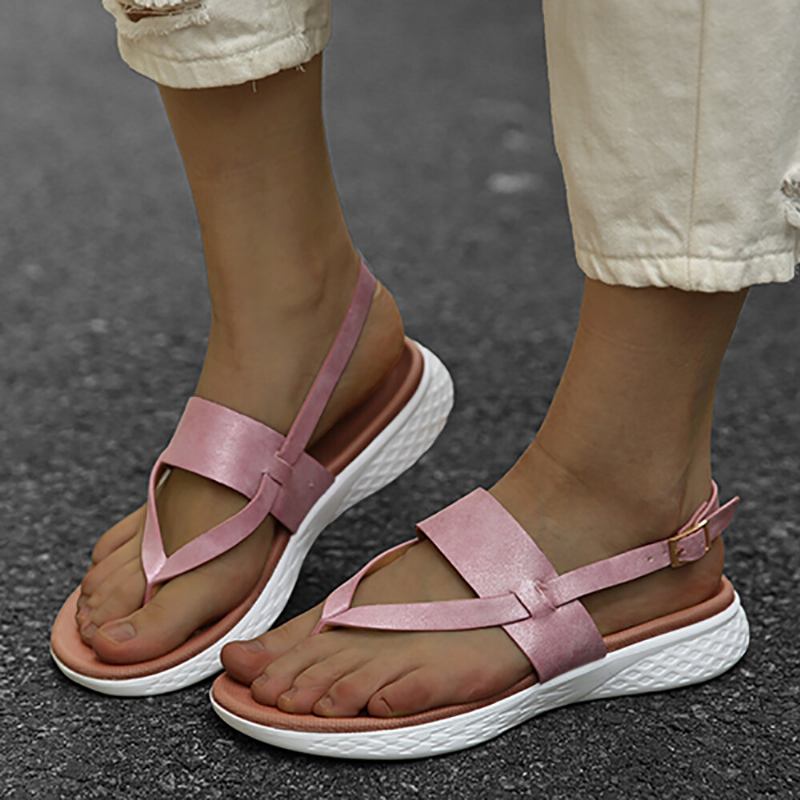 Kvinder Flip Flop Slingback Spænde Blød Sål Casual Flade Sandaler