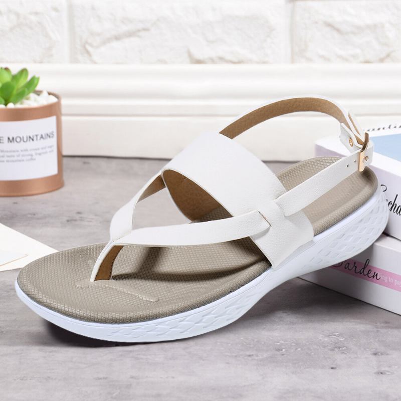 Kvinder Flip Flop Slingback Spænde Blød Sål Casual Flade Sandaler