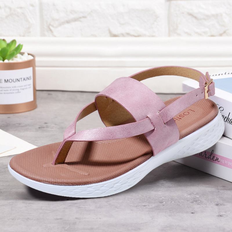 Kvinder Flip Flop Slingback Spænde Blød Sål Casual Flade Sandaler