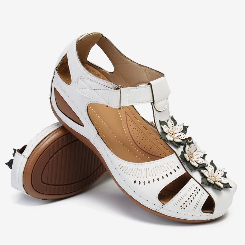 Kvinder Flower Decro Cutout Krogløkke Åndbar Casual Wedge Sandaler