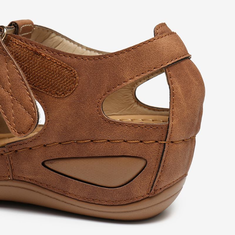 Kvinder Flower Decro Cutout Krogløkke Åndbar Casual Wedge Sandaler