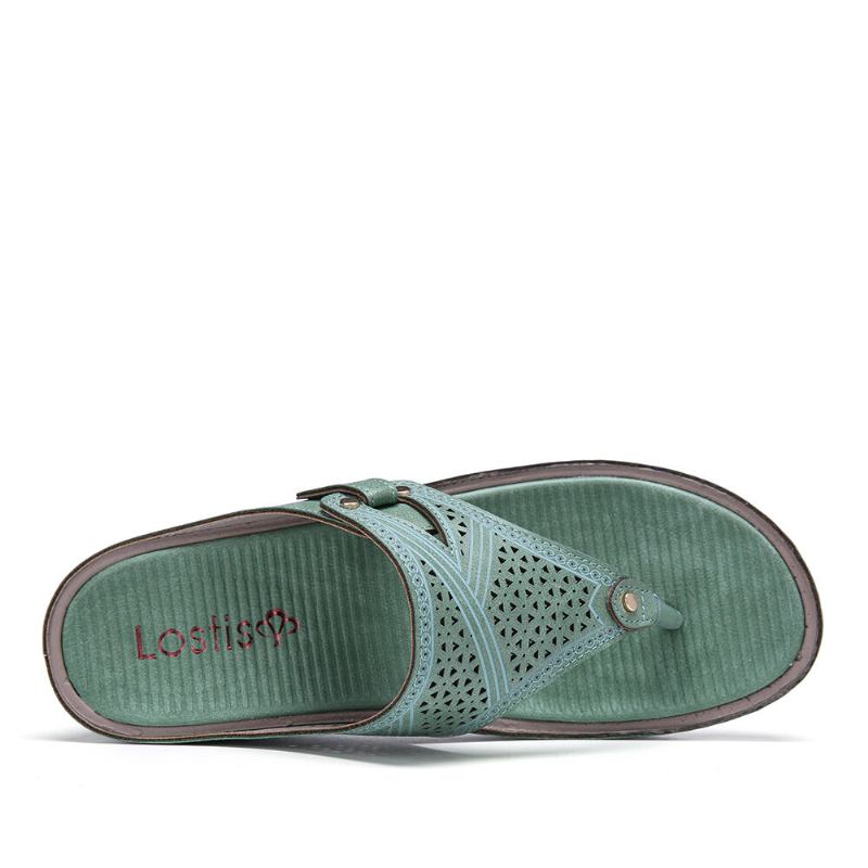 Kvinder Håndlavet Syning Hule Clip Toe Casual Comfy Sandaler