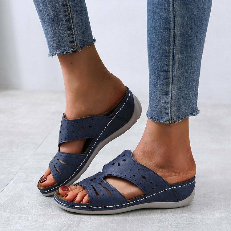 Kvinder Hollow Comfy Non Slip Casual Slip On Wedges Sandaler