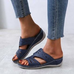 Kvinder Hollow Comfy Non Slip Casual Slip On Wedges Sandaler