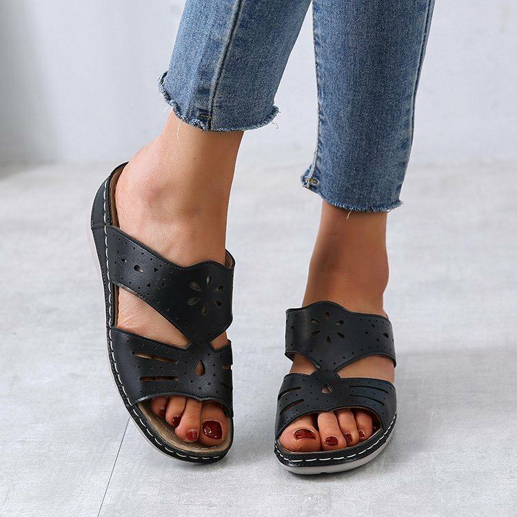 Kvinder Hollow Comfy Non Slip Casual Slip On Wedges Sandaler