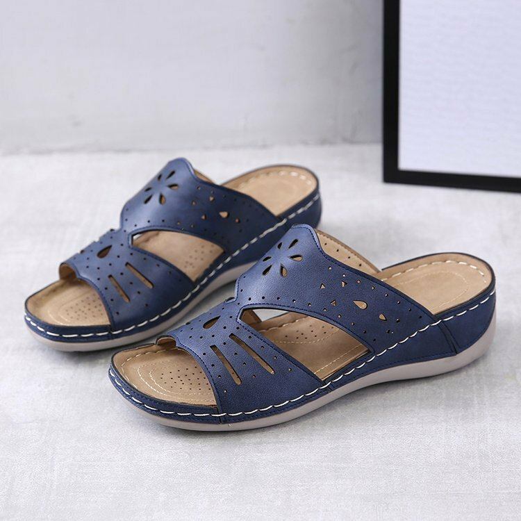 Kvinder Hollow Comfy Non Slip Casual Slip On Wedges Sandaler