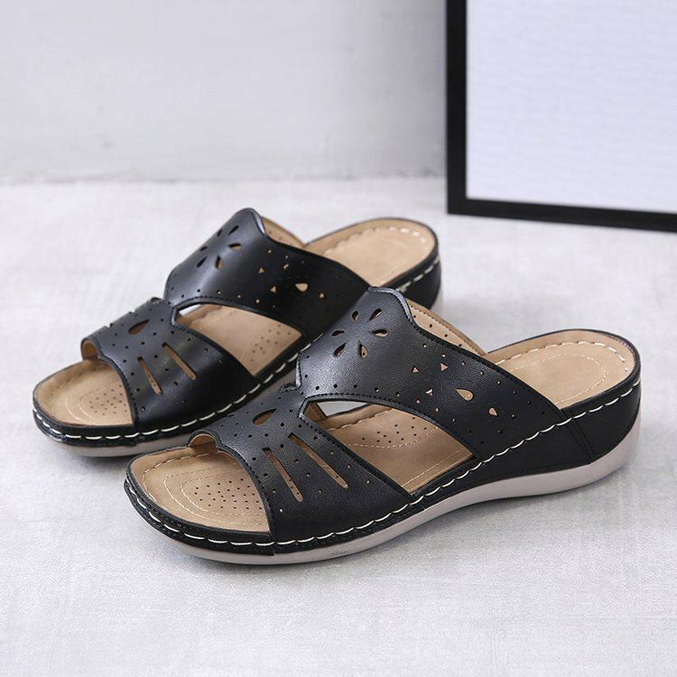 Kvinder Hollow Comfy Non Slip Casual Slip On Wedges Sandaler