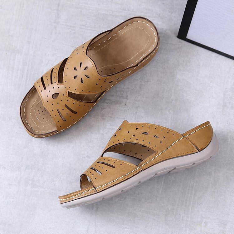 Kvinder Hollow Comfy Non Slip Casual Slip On Wedges Sandaler