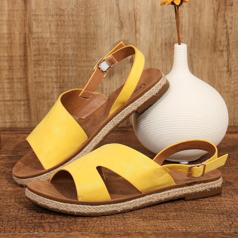 Kvinder Single Strap Casual Slingback Flade Sandaler